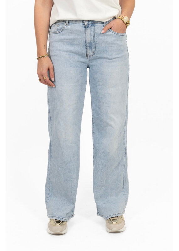 21Jewelz Wide leg jeans met lichte wassing - blauw