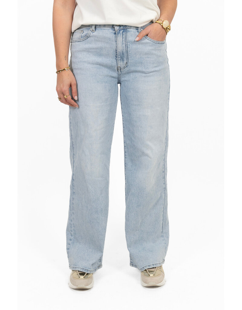 21Jewelz Wide leg jeans met lichte wassing - blauw