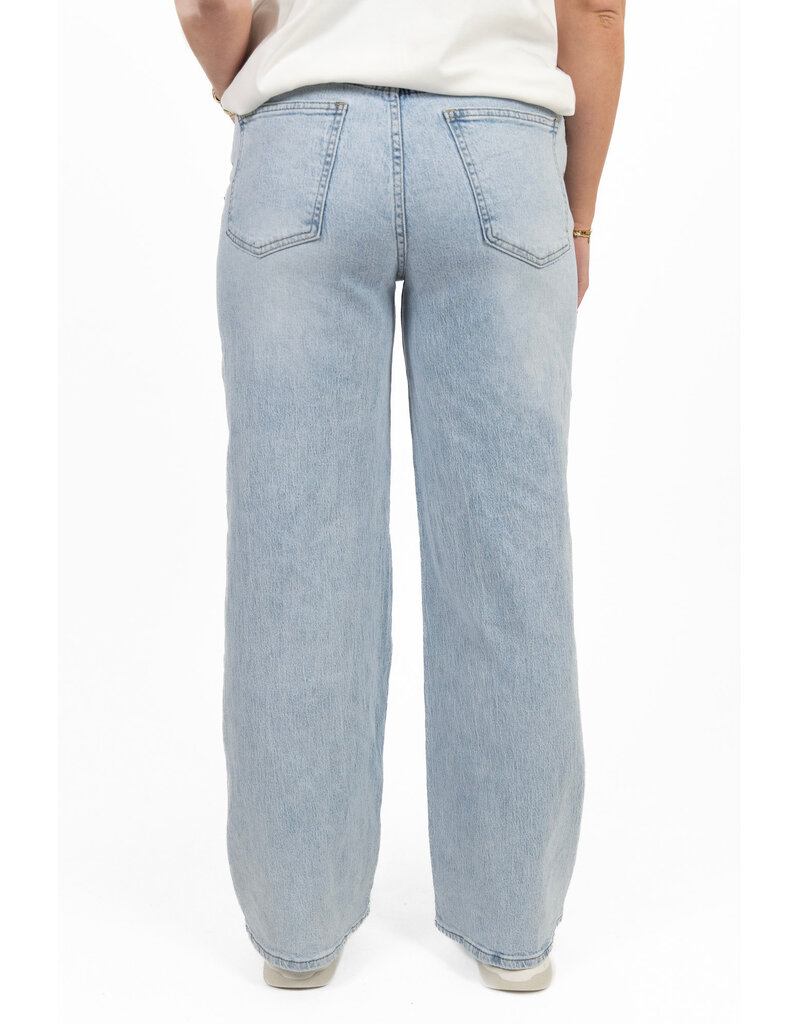 21Jewelz Wide leg jeans met lichte wassing - blauw
