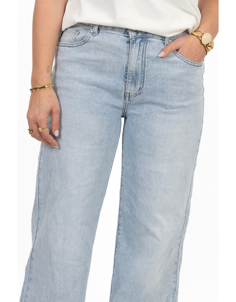21Jewelz Wide leg jeans met lichte wassing - blauw