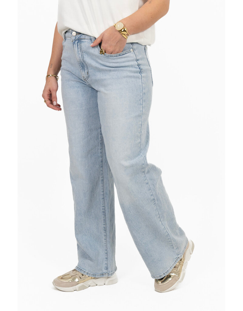 21Jewelz Wide leg jeans met lichte wassing - blauw