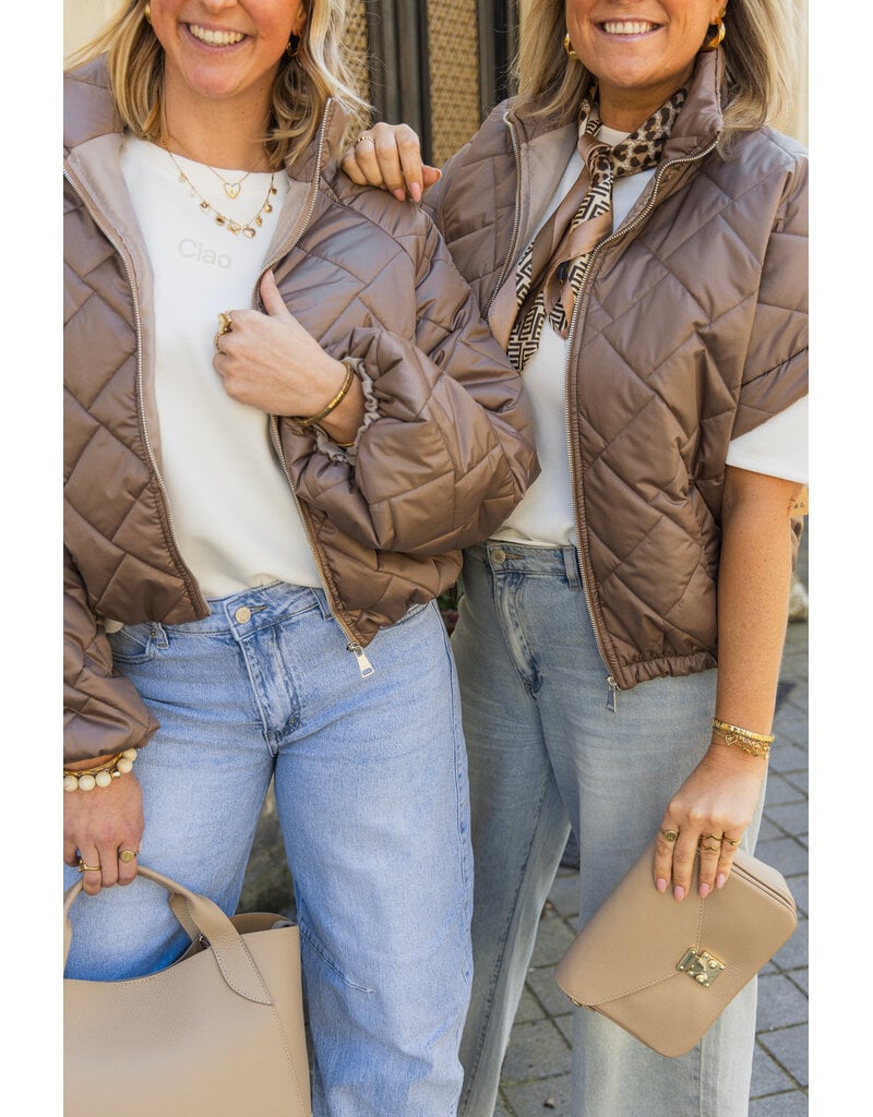 21Jewelz Gewatteerde bodywarmer - taupe
