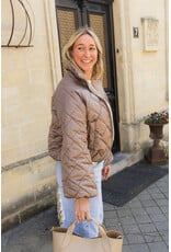 21Jewelz Gewatteerd jasje met uitlopende mouw - taupe
