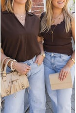 21Jewelz Basic zigzag top - bruin