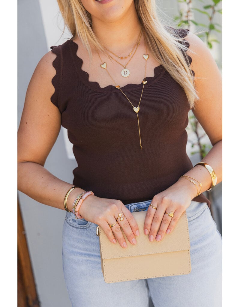 21Jewelz Basic zigzag top - bruin