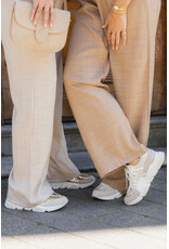 21Jewelz Linnenlook jogger met elastiek - donker beige