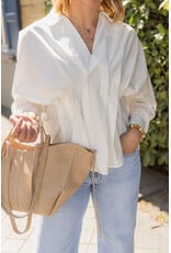 21Jewelz Effen blouse met plooien - wit