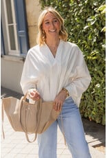 21Jewelz Effen blouse met plooien - wit