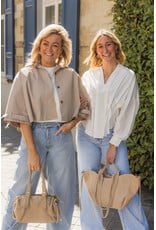 21Jewelz Losvallende  korte trenchcoat - donker beige