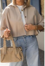 21Jewelz Losvallende  korte trenchcoat - donker beige