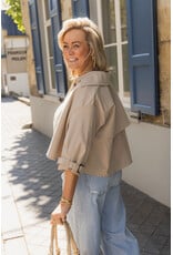 21Jewelz Losvallende  korte trenchcoat - donker beige