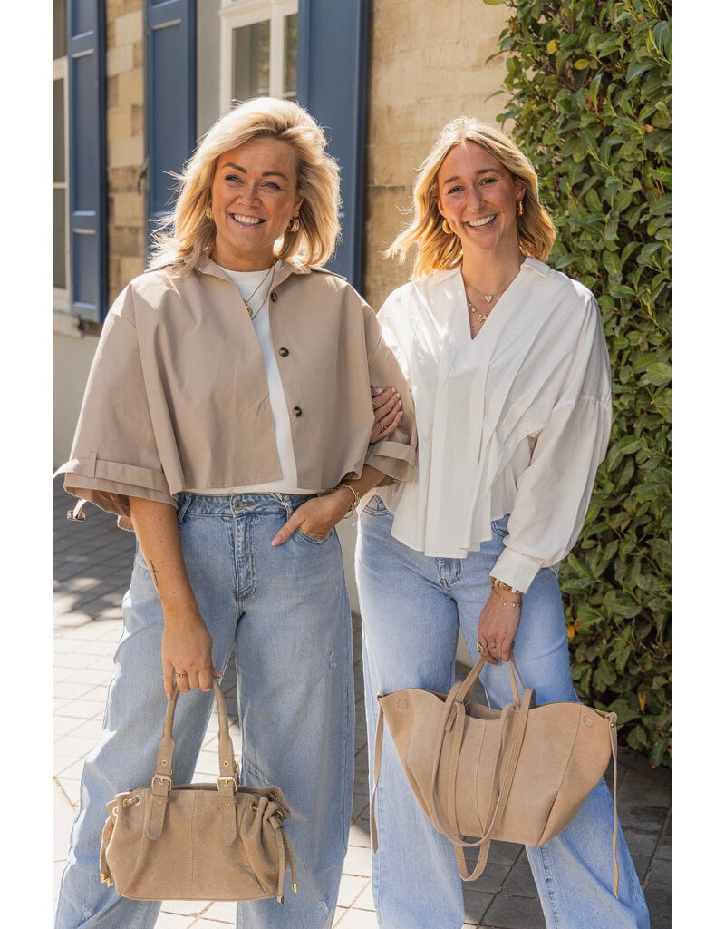 21Jewelz Effen blouse met plooien - wit