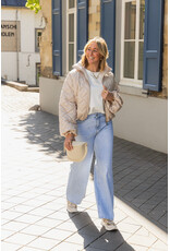 21Jewelz Gewatteerd jasje met uitlopende mouw - beige