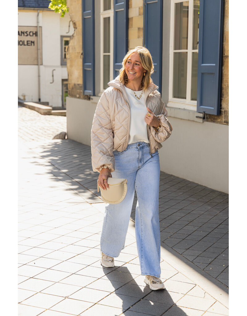 21Jewelz Gewatteerd jasje met uitlopende mouw - beige