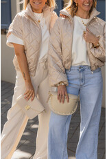 21Jewelz Gewatteerd jasje met uitlopende mouw - beige