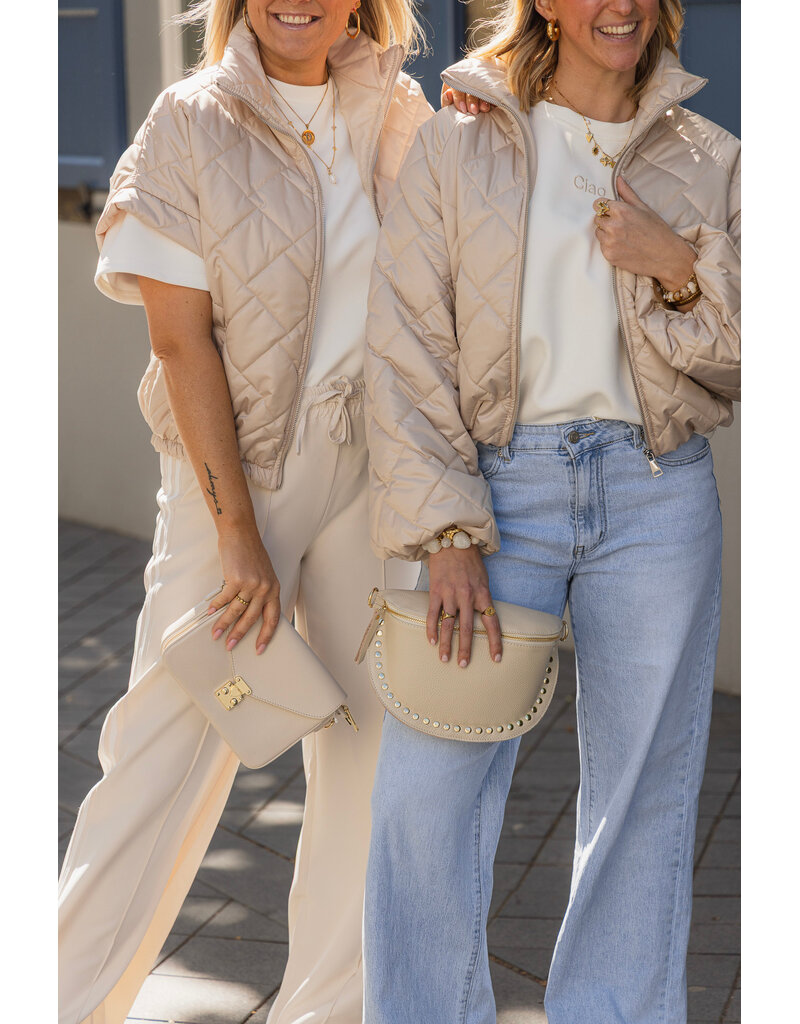 21Jewelz Gewatteerd jasje met uitlopende mouw - beige