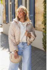 21Jewelz Gewatteerd jasje met uitlopende mouw - beige