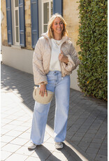 21Jewelz Gewatteerd jasje met uitlopende mouw - beige