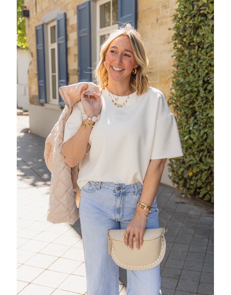 21Jewelz Boxy shirt met tekst "Ciao" - wit