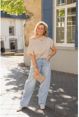 21Jewelz Top met boothals - taupe