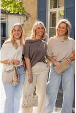 21Jewelz Top met boothals - taupe