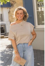 21Jewelz Top met boothals - taupe