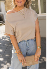 21Jewelz Top met boothals - taupe