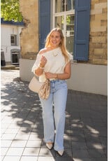 21Jewelz Top met boothals - ecru