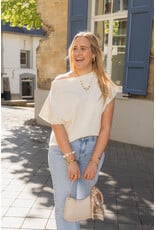 21Jewelz Top met boothals - ecru