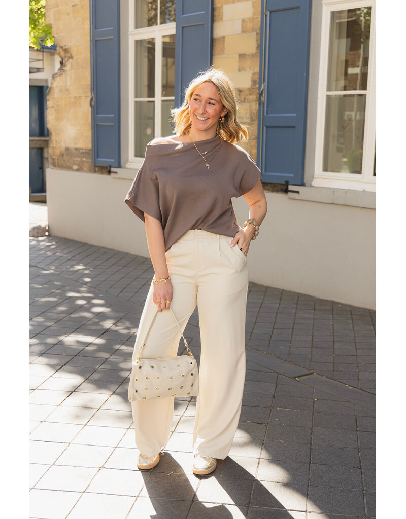 21Jewelz Top met boothals - bruin