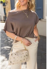 21Jewelz Top met boothals - bruin