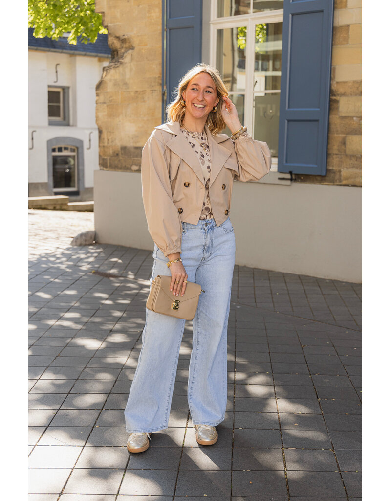 21Jewelz Cropped trenchcoat - donker beige