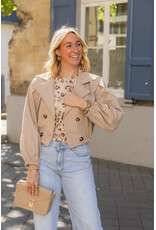 21Jewelz Cropped trenchcoat - donker beige