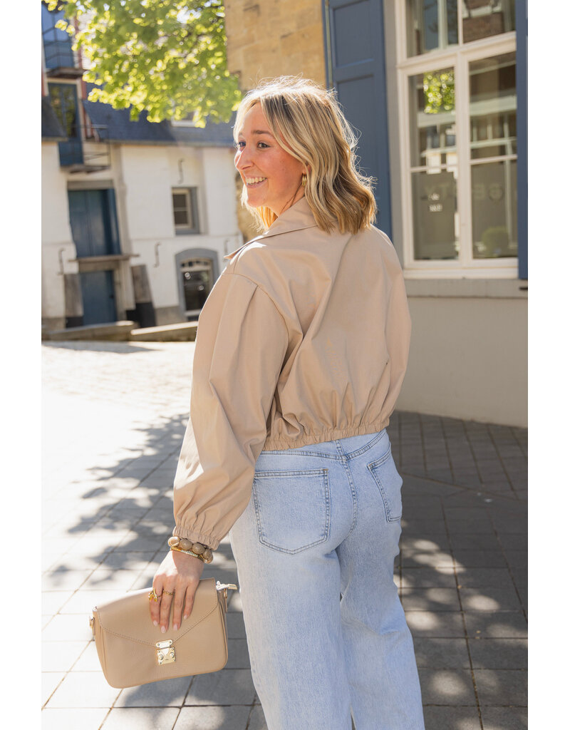 21Jewelz Cropped trenchcoat - donker beige