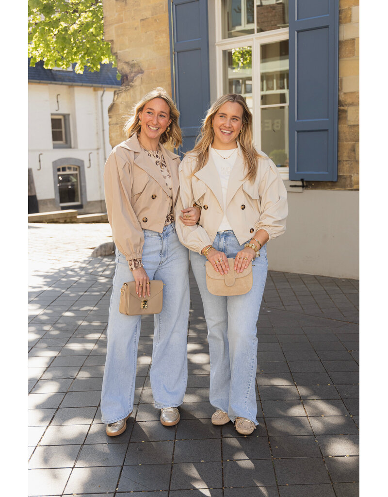 21Jewelz Cropped trenchcoat - beige