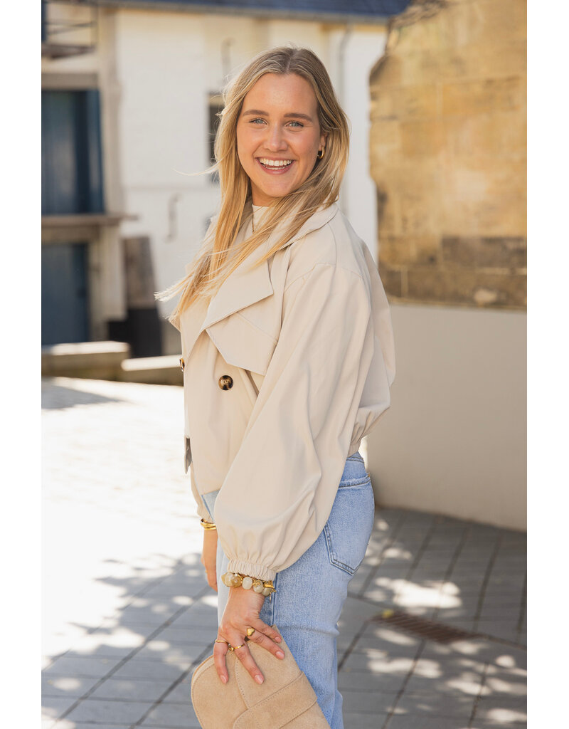 21Jewelz Cropped trenchcoat - beige
