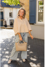 21Jewelz Wijde blouse met korte mouw - beige