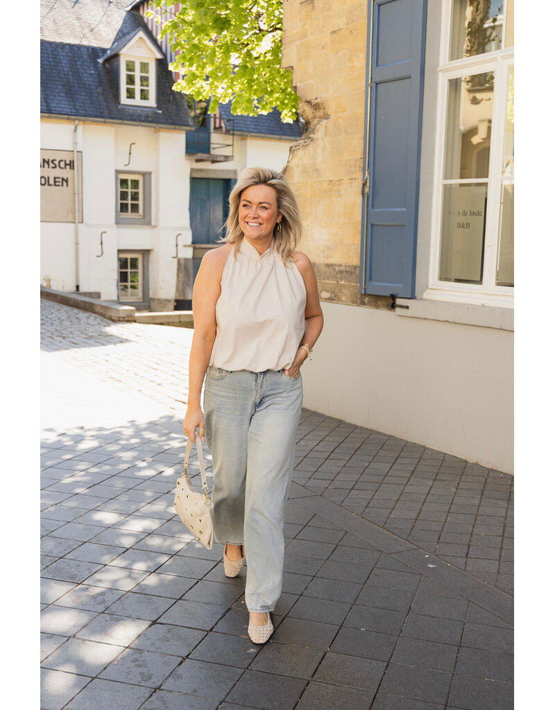 21Jewelz Balloon look haltertop - beige