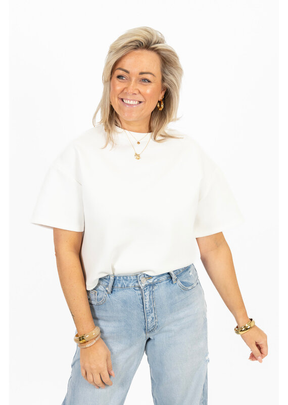 21Jewelz Effen boxy shirt - wit