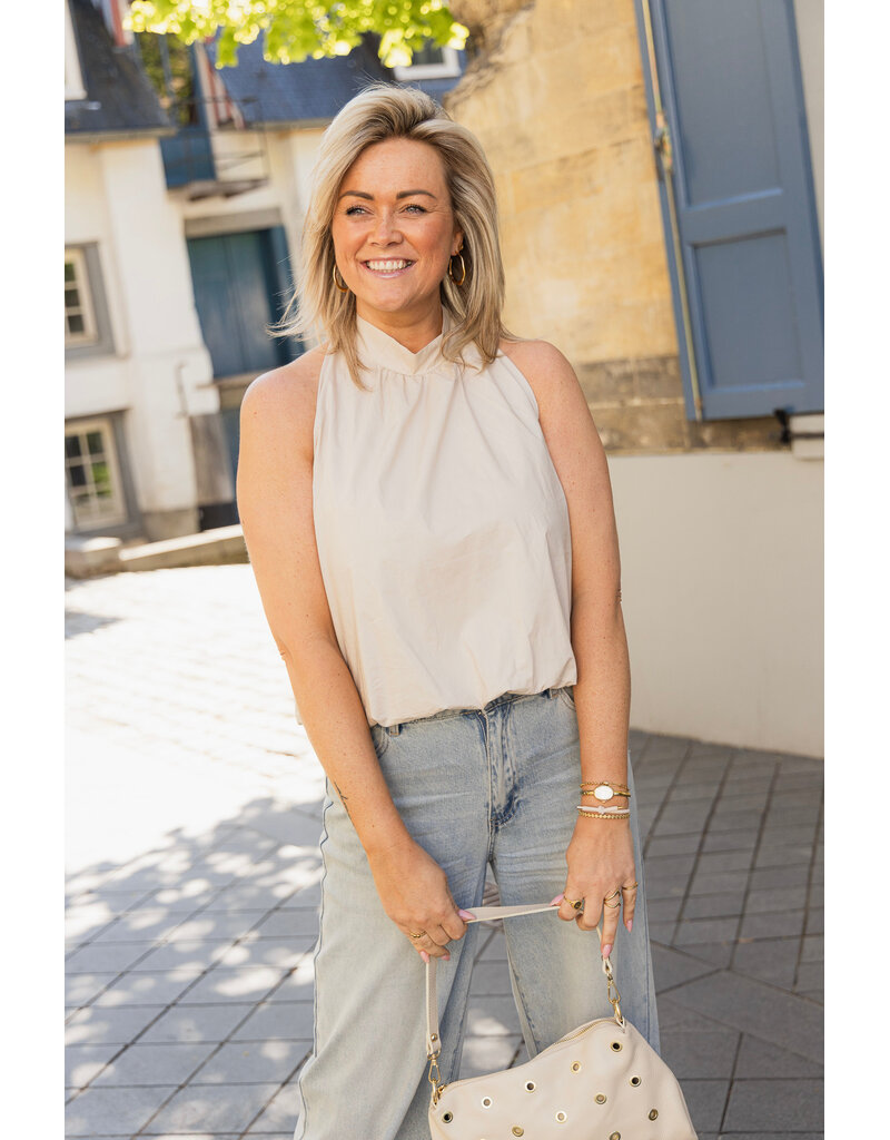 21Jewelz Balloon look haltertop - beige