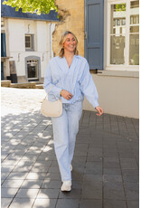 21Jewelz Gestreepte blouse met plooien - blauw