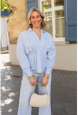 21Jewelz Gestreepte blouse met plooien - blauw