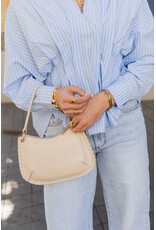 21Jewelz Gestreepte blouse met plooien - blauw