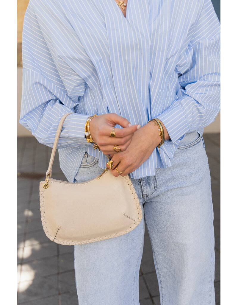 21Jewelz Gestreepte blouse met plooien - blauw