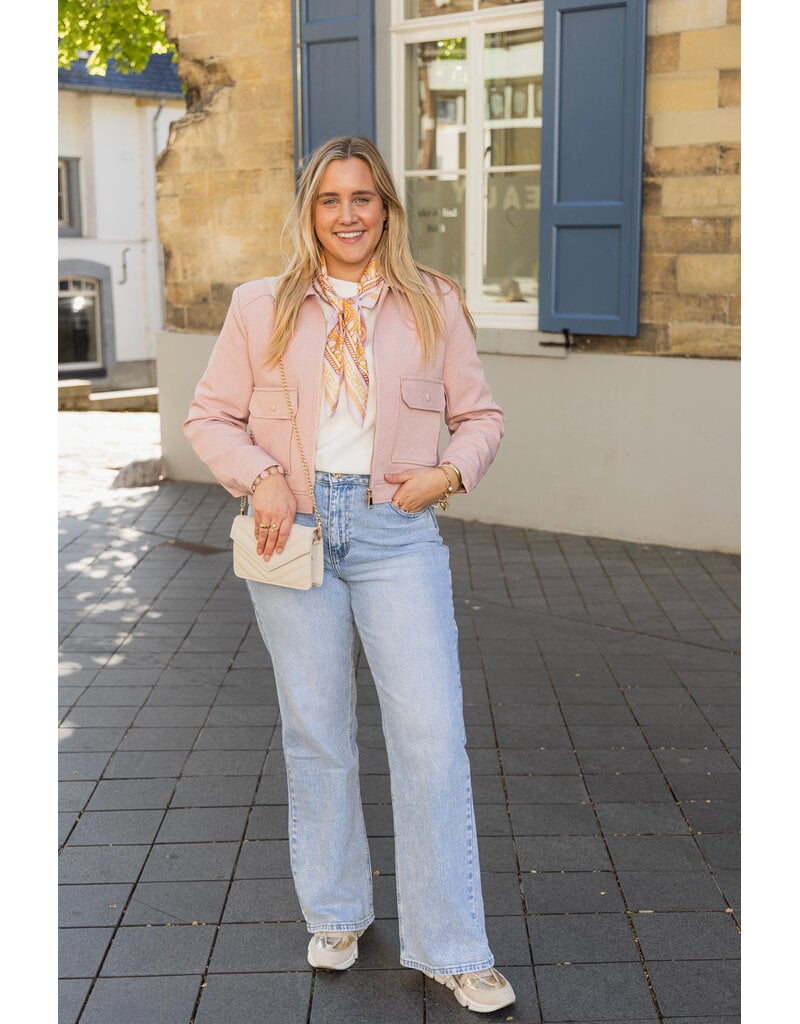 21Jewelz Kort effen jasje met zakken - roze