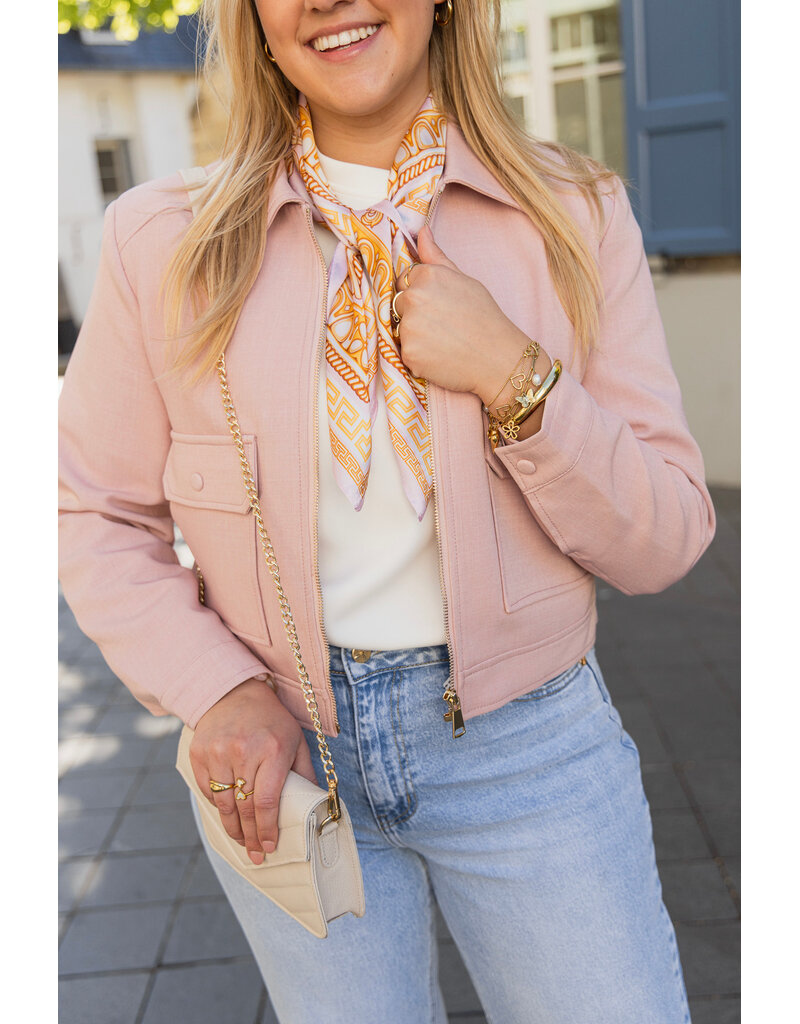 21Jewelz Kort effen jasje met zakken - roze