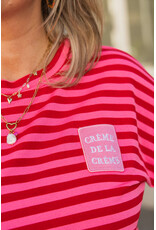 21Jewelz Roze/rood gestreept shirt met embleem