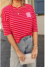 21Jewelz Roze/rood gestreept shirt met embleem