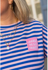 21Jewelz Roze/blauw gestreept shirt met embleem