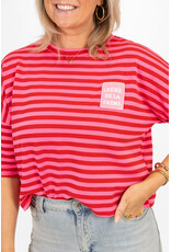 21Jewelz Roze/rood gestreept shirt met embleem